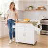 Suusolny Mobiletto da cucina, carrello da cucina, 115 x 36 x 90 cm, con piano di lavoro, armadio, cassetto, porta asciugamani, portaspezie con ruote