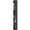 [en.casa] Scaffale a Colonna con 12 Scomparti per CD DVD e Oggetti Decorativi Mobile Alto Salvaspazio con Ripiani Regolabili in Altezza 175 x 20 x 20 cm Grigio Scuro
