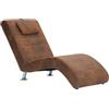 vidaXL Sdraio con Cuscino Elegante Ergonomica Imbottita Confortevole Design Moderno Accattivante Scamosciata Lettino Chaise Longue Marrone Similpelle