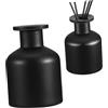 VICASKY Diffusore Vetro Nero da 150ml, Bottiglia Diffusore Vuota in Vetro Raffinata per Aromaterapia e Ufficio, 2 Pezzi Ricaricabili per Profumazione Fai da Te