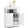 RELAX4LIFE Mobile da Bagno, Armadietto da Terra in Legno con Ripiano Regolabile, Mobiletto Salvaspazio per Cucina Soggiorno Corridoio Ingresso, 60 x 30 x 80 cm (Bianco)