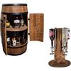 CREATIVE COOPER Set di una botte di vino bar in legno con porta e un alcool stand con 4 versatori wengé