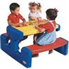 Little Tikes Tavolino da Picnic Grande - Fino a 6 Bambini - Per Fare i Compiti, Colorare e Pranzare all'Aperto - Colori Primari