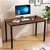 sogesfurniture BHEU-AC3FB-120 - Scrivania per computer, da ufficio, in legno e acciaio, facile da montare, 120 x 60 x 75 cm, colore marrone e nero