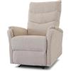 EVERGREENWEB MATERASSI & BEDS EVERGREENWEB - Poltrona Relax Reclinabile Elettrica con Comodo Pulsante Integrato nel Bracciolo, Schienale Regolabile e Triplo Cuscino in Tessuto Beige, 2in1 Poltrona Letto con Seduta Ergonomica