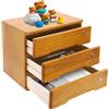 whsiodj Cassettiera a 3 livelli, in legno di tung, 30 kg, con chiusura a chiave, 6 chiavi, 40 x 28 x 31 cm, antiscivolo, pronto per l'uso, per ufficio, casa, ufficio, ufficio
