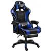 BDW - Sedia Da Gaming/Ufficio - Sedia Da Gamer Ergonomica - Girevole - con Ruote - Schienale Regolabile - con Poggiapiedi E Funzione Massaggio - Regolabile in Altezza - Stile Racing - Blu