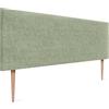 DHOME - Top Trending, Testiera rivestita in lino naturale a tinta unita, per camera da letto, moderna (verde, 160 x 105 cm, letto da 150/160 cm, con gambe)