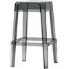 ILOOXI Sgabelli da bar in acrilico trasparente impilabili sgabelli impilabili trasparenti sgabelli senza schienale sgabello moderno quadrato cucina sedie a isola (colore: grigio, dimensioni: 65 cm)