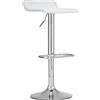 CLP Sgabello Bar Dyn Imbottito In Similpelle I Sedia Bancone Regolabile 60-78 CM I Sgabello Alto Girevole 360°, Colore:bianco