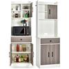 GIANTEX Armadio da Cucina Alto 180 cm, Credenza Alta da Cucina Multiuso, Mobile Buffet con Cassetto e Ripiani Regolabili, Mobiletto Cucina Salvaspazio Credenza, 60x40x180 cm, 2 Colori (Bianco)