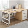 HaoJieHan Scrivania Ad Angolo con Cassetti, Scrivanie per L'home Office con Libreria, Scrivania Moderna per La Camera da Letto Dell'home Office A,140X48X75CM