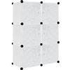 UISEBRT Armadio Cubi Armadietto Portatile Fai da Te, Armadio Modulare Guardaroba Portatile Plastic Organizer Cubo Appendiabiti Portaoggetti, 6 Cubi con anta, Bianco con Motivo