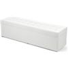 MG Design Pouf contenitore imbottito 45 × 160 cm Bianco - capacità ca. 190 L, fino a 300 kg, struttura in legno massiccio, superficie opaca con trama fine, già montato e facile da pulire