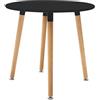 Briconess.com Tavolo Tondo da Interno Ø80 cm in Legno con Piano in MDF Avignone - Black