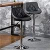 RELOVE 2 Sgabello da Bar Moderno Girevole Sedia Cucina Alta con Schienale Quadrato Poggiapiedi Senza Braccioli Altezza Regolabile in Similpelle 2Pezzo-PU-grigio