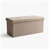 INTRECCI Pouf Salvaspazio in Tessuto - Panca Imbottita Versatile e Facile da Pulire - Contenitore 76x34x34 cm - Design Moderno, Compatto e Capiente, Facile da Montare - Colore: Caffelatte