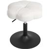 ELUCHANG Sgabello per Toeletta Trucco a Forma Di Petalo, Sedia Trucco Per Camera Da Letto, Sedia Camera da Letto - Regolabile In Altezza 40-52cm, Girevole a 360°, Traspirante Tessuto Sherpa Bianco