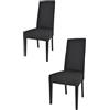 t m c s Tommychairs - Set 2 sedie modello Chiara per cucina bar e sala da pranzo, robusta struttura in legno di faggio verniciata nero, seduta e schienale imbottiti e rivestiti in tessuto color nero