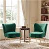 chairus Set di 2 Poltrone da Salotto in Velluto Sedia Imbottita Senza Braccioli Poltroncina Lounge con Gambe in Metallo Poltrone Moderne Design per Camera da Letto/Soggiorno, Verde
