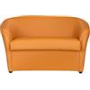 Totò Piccinni Divano POZZETTO 2 posti Alta QUALITA' Made in Italy A.76xL.123xP.67cm (Ecopelle Arancione Chiaro)