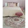 Preziosa Tappeto Tondo con Motivo Floreale Fondo Antiscivolo Home - 180 cm, Rosa