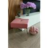 Archiletto Pouf Sgabello Poggiapiedi Moderno in Velluto con Gambe in Metallo Dorato - Seduta Decorativa per Camera da Letto, Salotto o Ingresso. Grigio, Beige, Marrone, Rosa (Rosa)