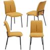 REDÒKASA Set 4 sedie imbottita CAMILLA per cucina, sala da pranzo e soggiorno, design moderno, gambe coniche robuste finitura ghisa, schienale e seduta rivestiti con tessuto effetto doppio tono (4, Senape)