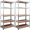 N.G. NICCOLAI - NICCO SHOP - SCAFFALE METALLO 5 RIPIANI IN MDF 90X40X180(H) CM. (2, Metallico)