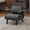 Fabulcozy Poltrona letto convertibile 1 posto, divano letto con fodera rimovibile e cuscino soffice, gambe in metallo, per soggiorno o ufficio, capacità di carico 150 kg (grigio)