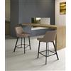 STONES HOME FURNITURE Fox - Sgabello in tessuto beige - Set da 2 pz
