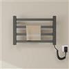 QJHSSM Scaldasalviette Termoarredo Elettrico da Bagno da Parete, Radiatore Elettrico Basso Consumo, Dimensioni 450x300 mm Sistemi di Sicurezza, Impermeabile IPX5-Grey