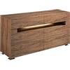 AC ANGEL CERDÁ Angel Cerdá - Credenza in Legno di Noce con Sei Cassetti Soft-Closing e Vano Centrale Illuminato - Mobile Moderno e Funzionale - Ampio Spazio di Archiviazione - 140 x 43 x 71 cm