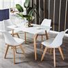 H.J WeDoo Tavolo da pranzo con 4 sedie per sala da pranzo, cucina, soggiorno (bianco)