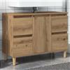 QZZCED Mobile lavabo in legno ingegneria rovere Artisan 80 x 33 x 60 cm con 4 cassetti e 1 scomparto con porta, struttura robusta e facile manutenzione per bagno moderno,