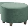 QOEUIUJ Copri Pouf Rotondo 40cm 50cm 60cm 80cm 90cm Fodera Poggiapiedi Elasticizzato in Tessuto Jacquard Copertura Ottomana in Tessuto Jacquard con Fondo Elastico(Verde,45x45cm)
