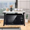 HUOLE Supporto per forno a microonde a 2 livelli, organizer-Mensola Microonde, Estendibile Mensola Microonde Salvaspazioper Cucina Counter Ripiano-57 * 38 * 38 cm Z: superficie in marmo