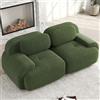 NuvlaGu Divano modulare a 2 posti Loveseat in corda, senza cornice, con schiuma fredda 32D, braccioli curvi e fondo antiscivolo, comodo divano per soggiorno, camera da letto, home theater, verde