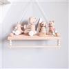 SayasNoy Mensole Cameretta Bimbo/Bambini, da Muro, Sospesa con Perline di Legno e Portasciugamani,per Decorazione Soggiorno,Corridoio(Rosa)
