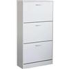 MAURY'S IL NUMERO UNO DEL RISPARMIO SCARPIERA VICKY CON 3 ANTE A RIBALTA 60 X 24 X H115 CM (Bianco)