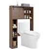 LIFEZEAL Mobile Lavatrice e Asciugatrice con Ante Scorrevoli e 3 Ripiani, Scaffale Sopra Lavatrice in Legno, Salvaspazio, Mobile sopra il WC per Lavanderia e Bagno (84,5 x 17 x 128 cm)