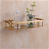 Hoinerus Mensola rettangolare da bagno in ottone anticato, organizer per doccia e shampoo, montaggio a parete