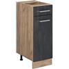 Vicco Mobiletto base per cucina R-Line, Calce nera, 30 cm senza piano di lavoro, per la libera combinazione all'interno di sistemi cucina modulari