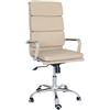 Cribel Poltrona Mito Presidenziale in Finta Pelle e Metallo Cromato, Design Elegante e Confortevole, Ideale per Ufficio, Studio, Casa o Sala Riunioni, Colore marrone 56 x 61 x 117 cm