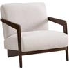Habitat et Jardin Poltrona interna scandinava in Legno e Tessuto Lena - Beige