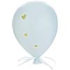 Generico Palloncino in Porcellana Celeste con Luce LED 10x13x6.5 cm BOMBONIERA