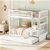 Moimhear Letto per bambini, 90 x 200 cm, 3 letti, allungabile e salvaspazio, colore: bianco (bianco)