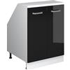 Vicco Mobile cucina sottotetto R-Line, Nero lucido/Bianco, 60 cm con 2 porte, carcassa 60 cm profondità, per la libera combinazione all'interno di sistemi cucina modulari
