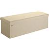 Casaria® Panca Contenitore Pieghevole 115x40x40cm con Coperchio Imbottito Cassapanca Seduta Pouf Poggiapiedi Baule Ottomana Panchetta Salvaspazio