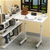 Utlenianie Scrivania Con Ruote 60x40cm, Tavolino Regolabile in Altezza 62-90cm, Pieghevole per Divano/Letto, Mobile Da Laptop, per Ufficio (Bianco)